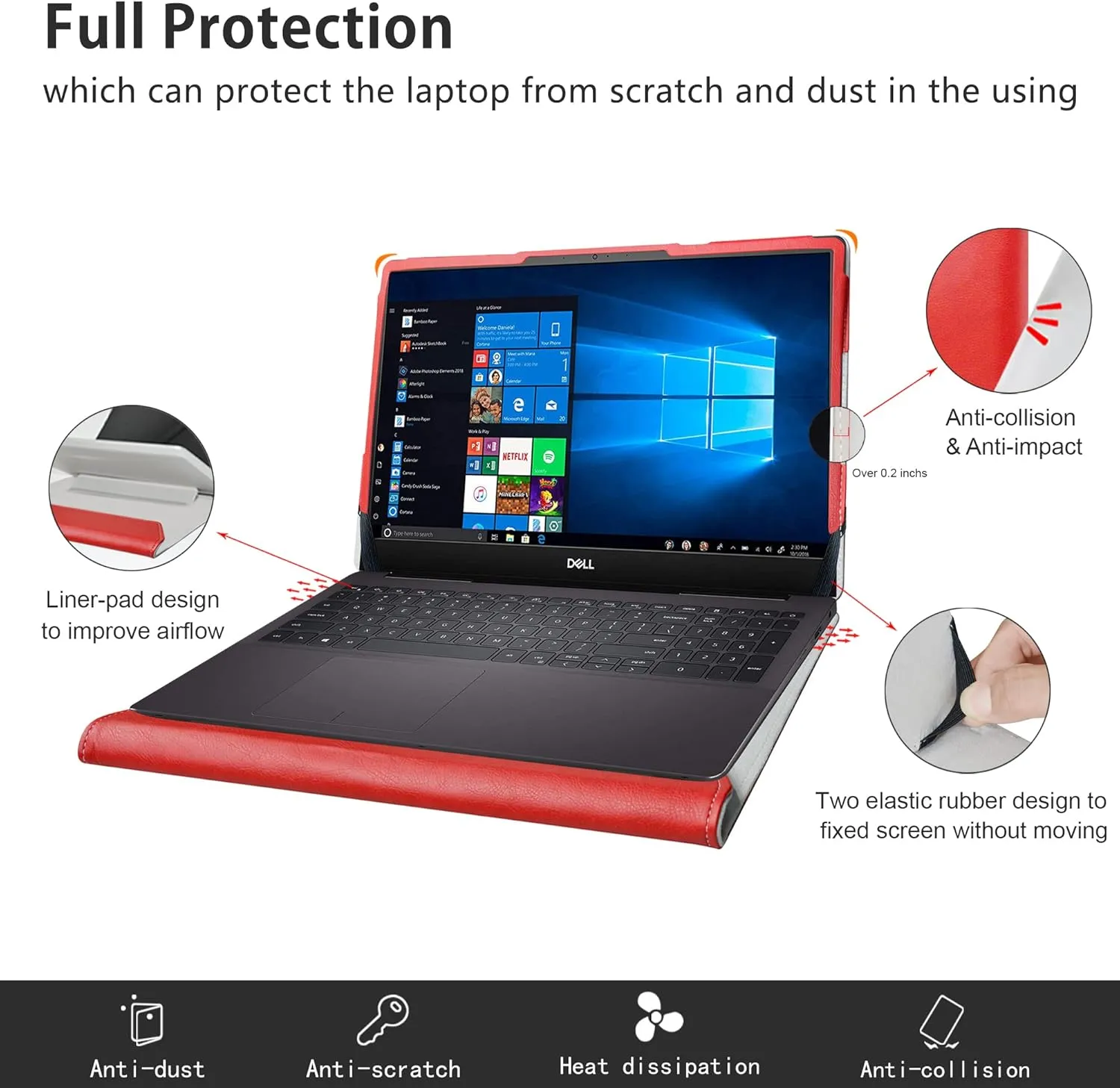 Alapmk Protective Case for Dell Latitude 3550/3540/3530/3520/5520, Case for Lenovo IdeaPad Slim 3i 15/ThinkPad L15/L15 Gen 3 15.6", Red