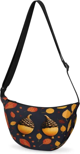 Crescent Bag for Women Men, Lightweight Medium Folding Crescent Moon Bag, Single Shoulder Bags