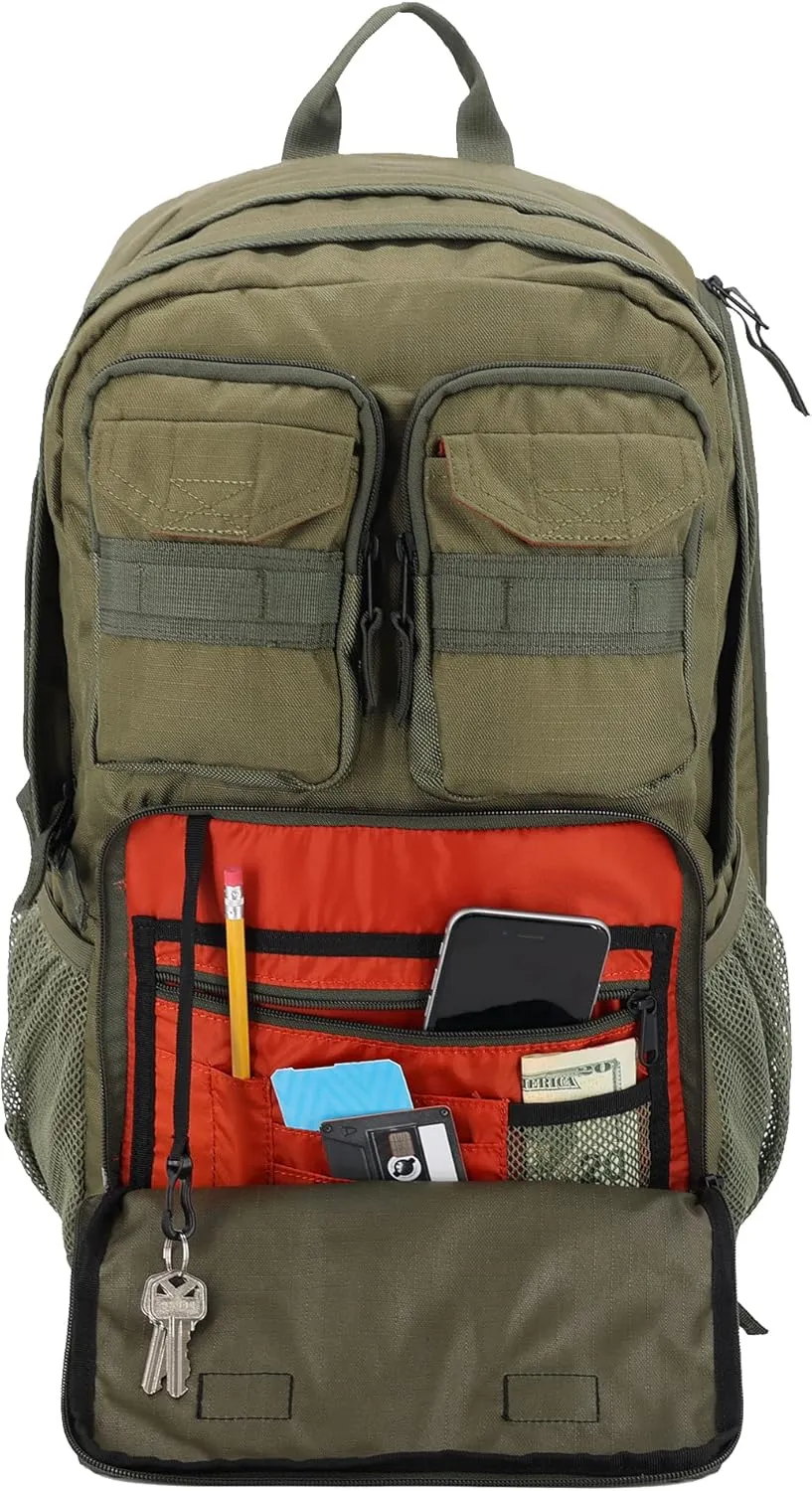 Eddie Bauer Cargo Tactical Backpack | Adventure | Heavy Duty | Outdoor | Water Resistant | 600D Polyester, Moss Grey, 30L