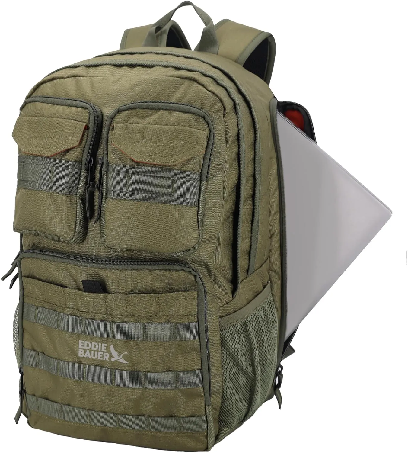 Eddie Bauer Cargo Tactical Backpack | Adventure | Heavy Duty | Outdoor | Water Resistant | 600D Polyester, Moss Grey, 30L