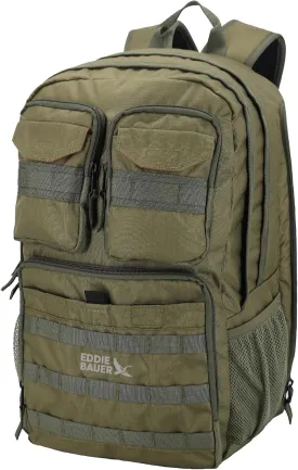Eddie Bauer Cargo Tactical Backpack | Adventure | Heavy Duty | Outdoor | Water Resistant | 600D Polyester, Moss Grey, 30L