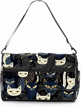 Gym Bag for Women, Carry on Weekender Overnight Bag, Travel Duffel Bags, Personal Item Travel Bag Tote Bag Workout Dance Bag, Cat - 12