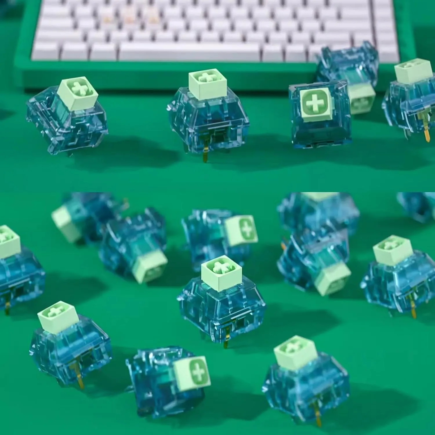 Kailh Box Summer Mechanical Keyboard Switches,5-Pin 50gf Clicky/Speed Typing/Gaming/Waterproof Switches(Summer,36Pcs)