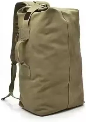 Large Capacity Travel Climbing Bag Tactical Backpack Women Bags Canvas Bucket Bag Shoulder Sports Bag Male (Kshaki-Big)