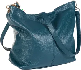 LiaTalia Womens Shoulder Bag - Soft Grained Leather - Medium Size Hobo Handbag Purse Made with 100% Italian Leather - Adal