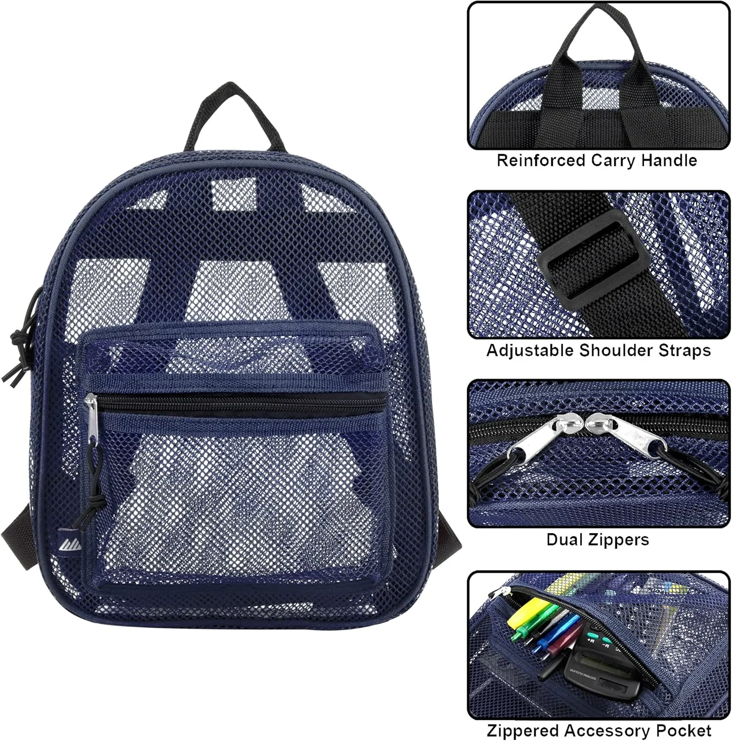 Mini Mesh Backpack for Women, Girls for School, Beach Toys, Pool, Swimming Gear; Mini Transparent Backpacks