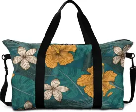Multi-Purpose Duffel Bag 22.24 x 6.3 x 13 In - Airline Approved Cabin Luggage with Adjustable Strap - Spacious Weekender & Gym Holdall for Travel & Sports Island Palm Leaf Floral Print