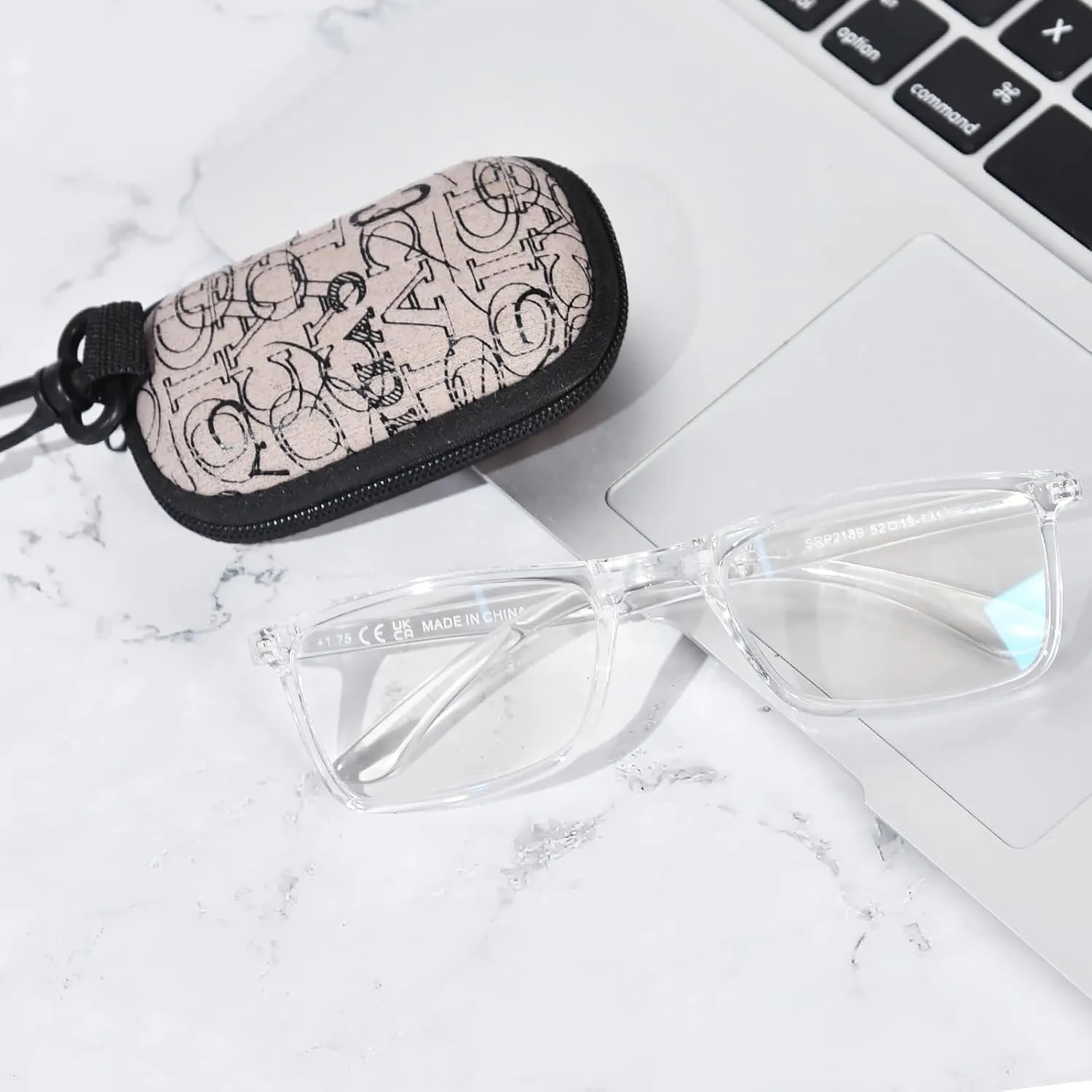 OPTOFENDY Folding Reading Glasses for Women Men, Small Spring Hinge Readers, Portable Blue Light Glasses with Zipper Case