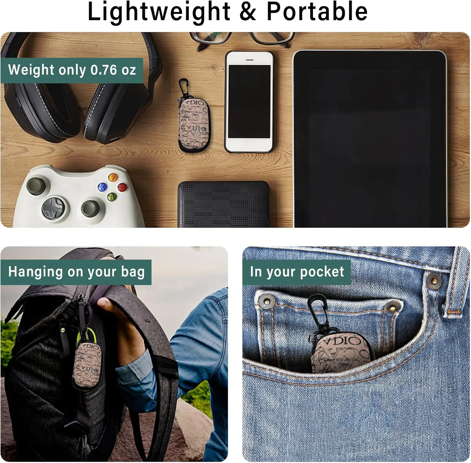 OPTOFENDY Folding Reading Glasses for Women Men, Small Spring Hinge Readers, Portable Blue Light Glasses with Zipper Case