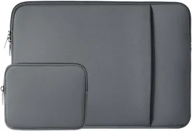 RAINYEAR 14 Inch Laptop Sleeve Case Protective Soft Padded Zipper Cover Carrying Computer Bag with Front Pocket & Accessories Pouch, Compatible with 14" Notebook Chromebook Tablet Ultrabook (Gray)