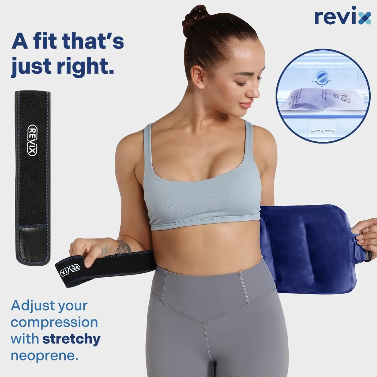 REVIX Ice Pack for Injuries Reusable Gel for Lower Back, Cold Packs for Back Shoulder, Elbow, Hip, Leg, Wrap Around Entire Knee, Soft Cold Compress,16  9" Navy