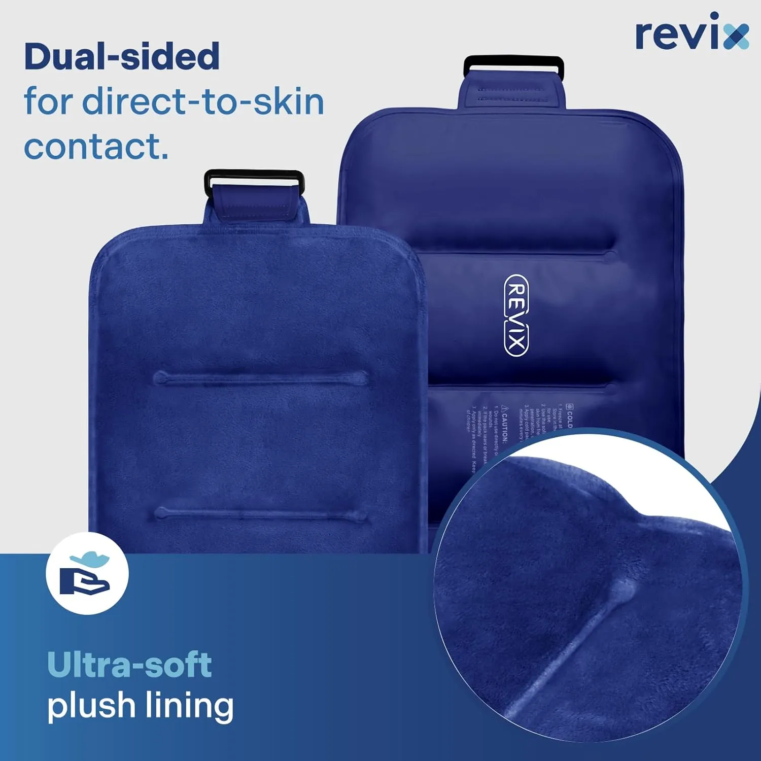 REVIX Ice Pack for Injuries Reusable Gel for Lower Back, Cold Packs for Back Shoulder, Elbow, Hip, Leg, Wrap Around Entire Knee, Soft Cold Compress,16  9" Navy