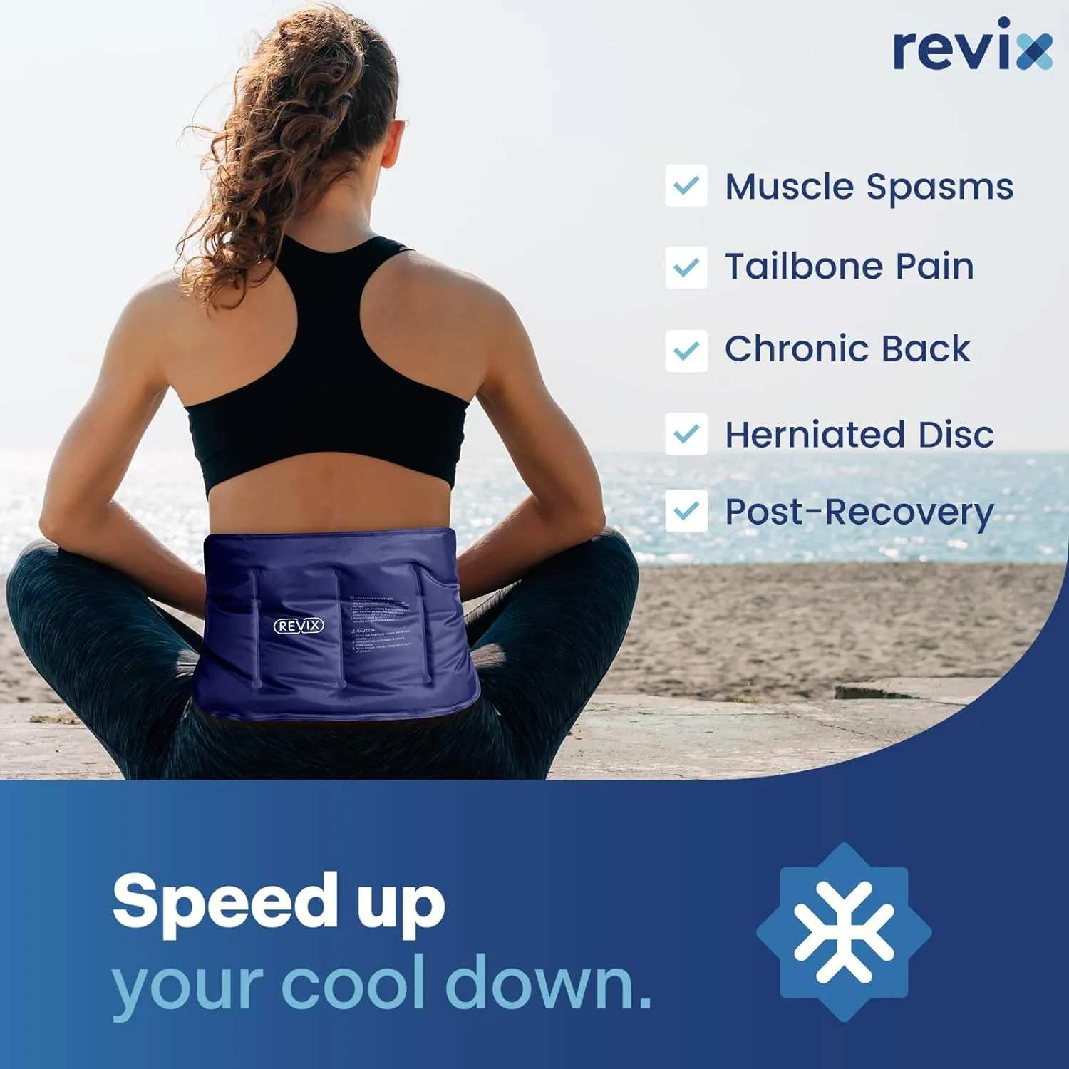 REVIX Ice Pack for Injuries Reusable Gel for Lower Back, Cold Packs for Back Shoulder, Elbow, Hip, Leg, Wrap Around Entire Knee, Soft Cold Compress,16  9" Navy