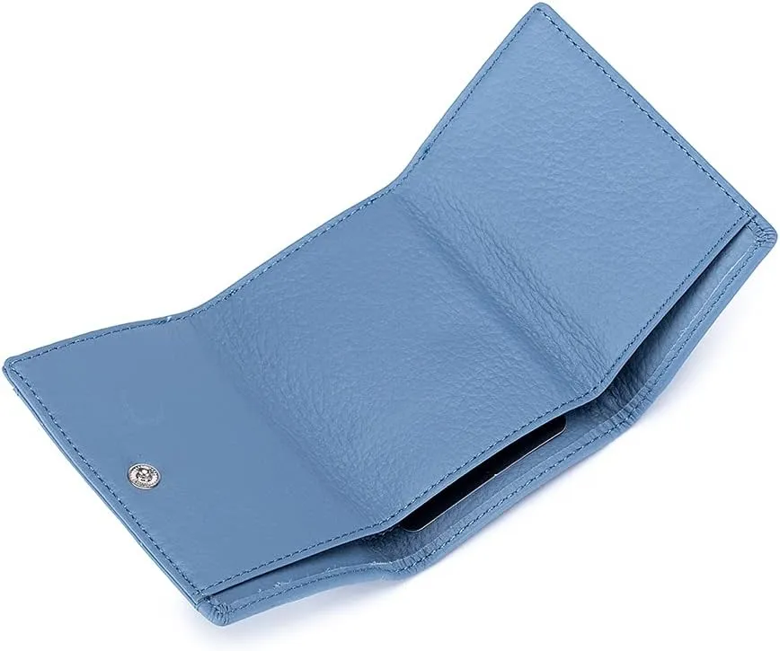 Small Wallet For Women RFID Leather Compact Card Wallets Womens Thin Front Pocket Purse (Light Green)