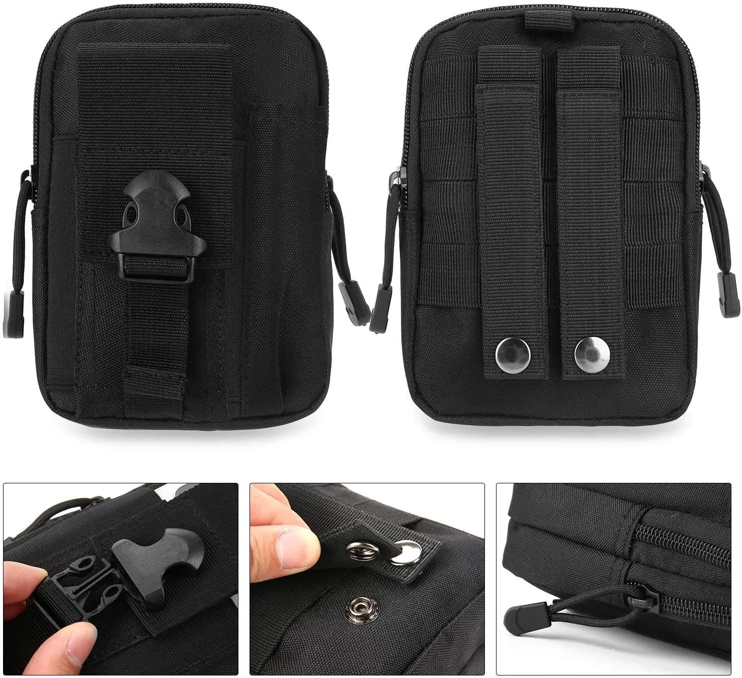 Tactical Waist Pouch EDC Molle Waist Bag Belt Phone Pouch Holster Purse Carrying Pouch for Smartphone, Tools
