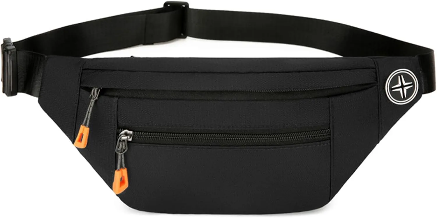 Waist Bag Small Travel Sling Bag for Man Woman Casual Waist Pack for Fishing Running HIking One Shoulder Bag (Black)