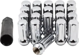 Wheel Accessories Parts 20 Pcs 12mm 1.75 12x1.75 Thread Truck 1.90" Long Spline Lug Nuts Chrome Truck 7 Spline Fits 1997 to 2003 Ford F150 Navigator