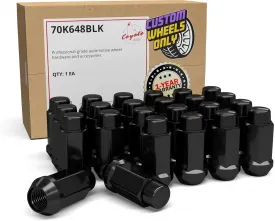 Wheel Accessories Parts 24 Pcs M14x1.5 14x1.5 Thread Bulge Acorn 1.90" Long Lug Nuts Black 3/4" 19mm Hex Fits Cadillac Escalade  Chevy Silverado 1500  GMC Sierra1500  Ford F150  RAM 1500