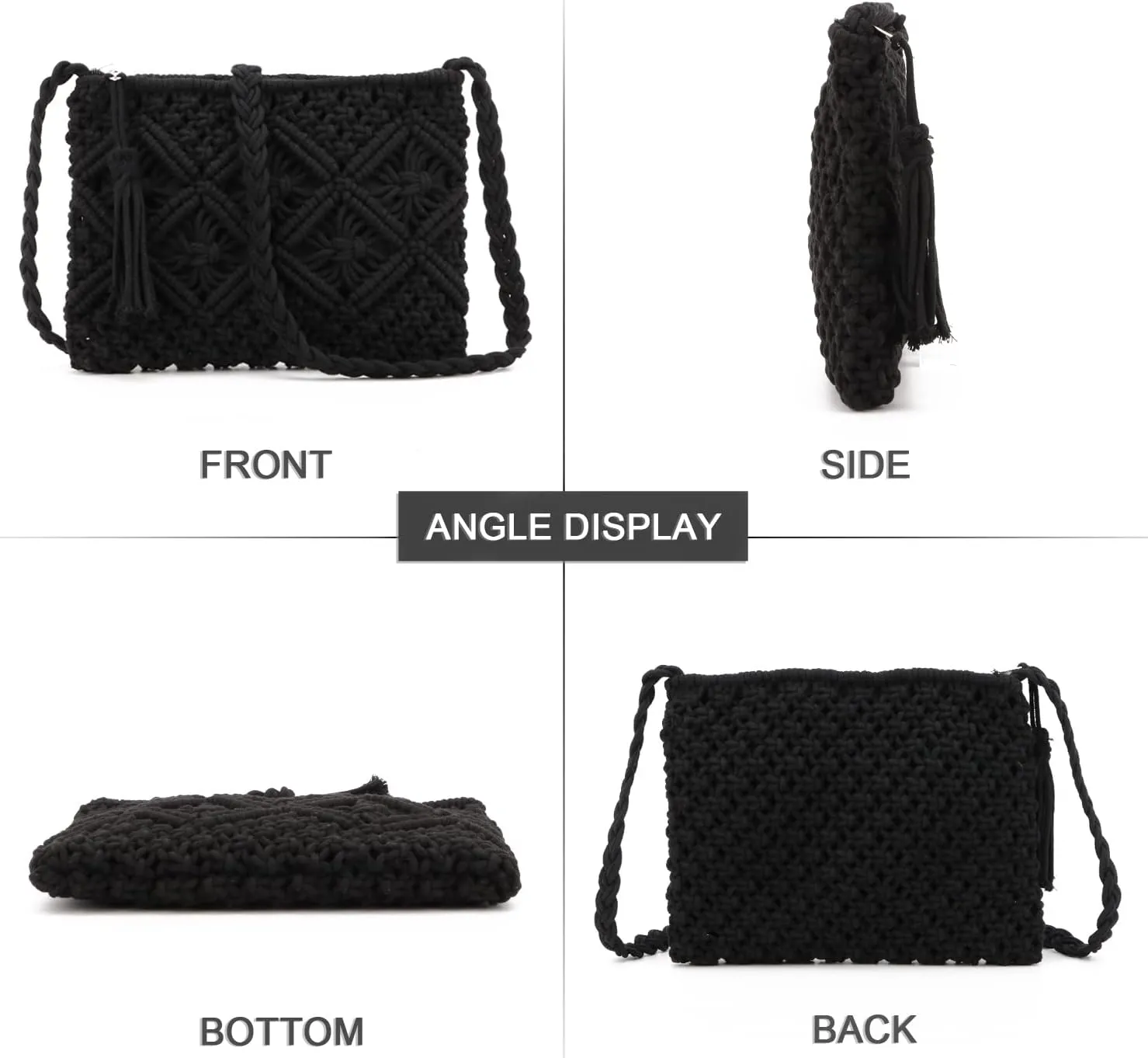 Womens Handwoven Crossbody Purse Summer Beach Clutch Purses Woven Handmade Shoulder Handbag