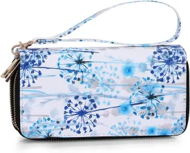 XEYOU Double Zipper Long Clutch Wallet Cellphone Wallet for Women with Removable Wristlet Strap for Credit Card, Cash, Coin, Bill