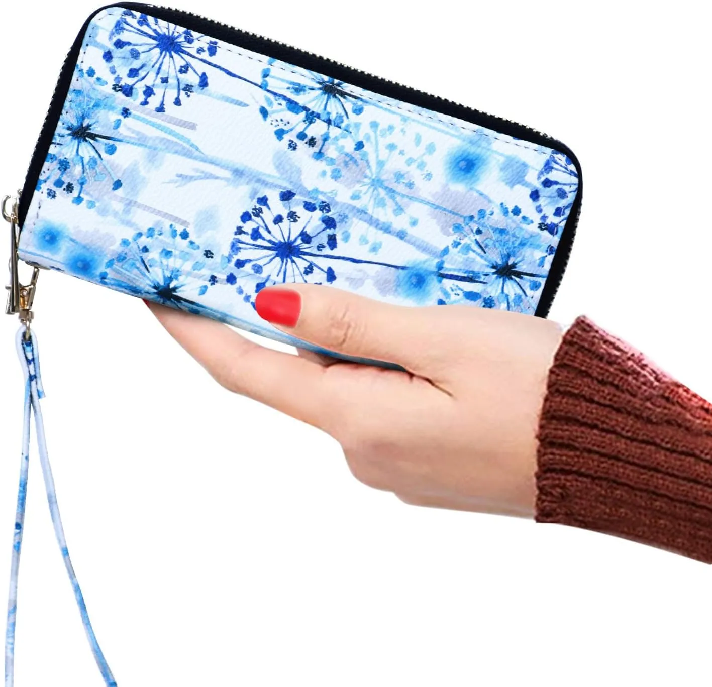 XEYOU Double Zipper Long Clutch Wallet Cellphone Wallet for Women with Removable Wristlet Strap for Credit Card, Cash, Coin, Bill