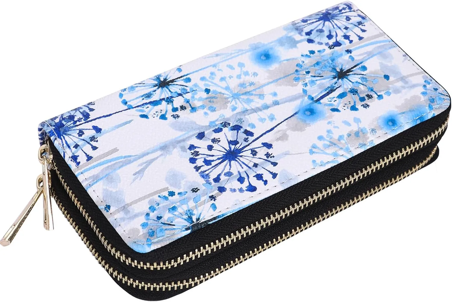 XEYOU Double Zipper Long Clutch Wallet Cellphone Wallet for Women with Removable Wristlet Strap for Credit Card, Cash, Coin, Bill